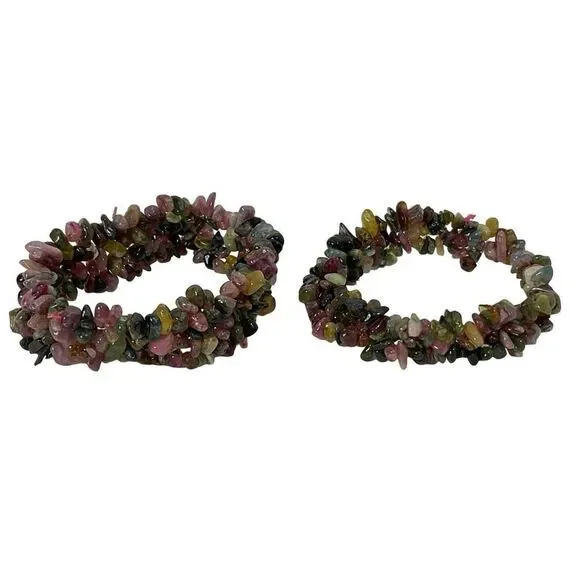 Set of 2 Healing Gemstone Amber Amethyst Agate Bracelets - Picture 2 of 2